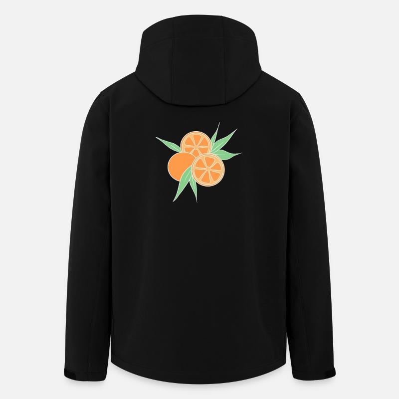 Illustration d’agrumes d’orange fraîche - Veste softshell homme en polyester recyclé Stanley/Stella - noir