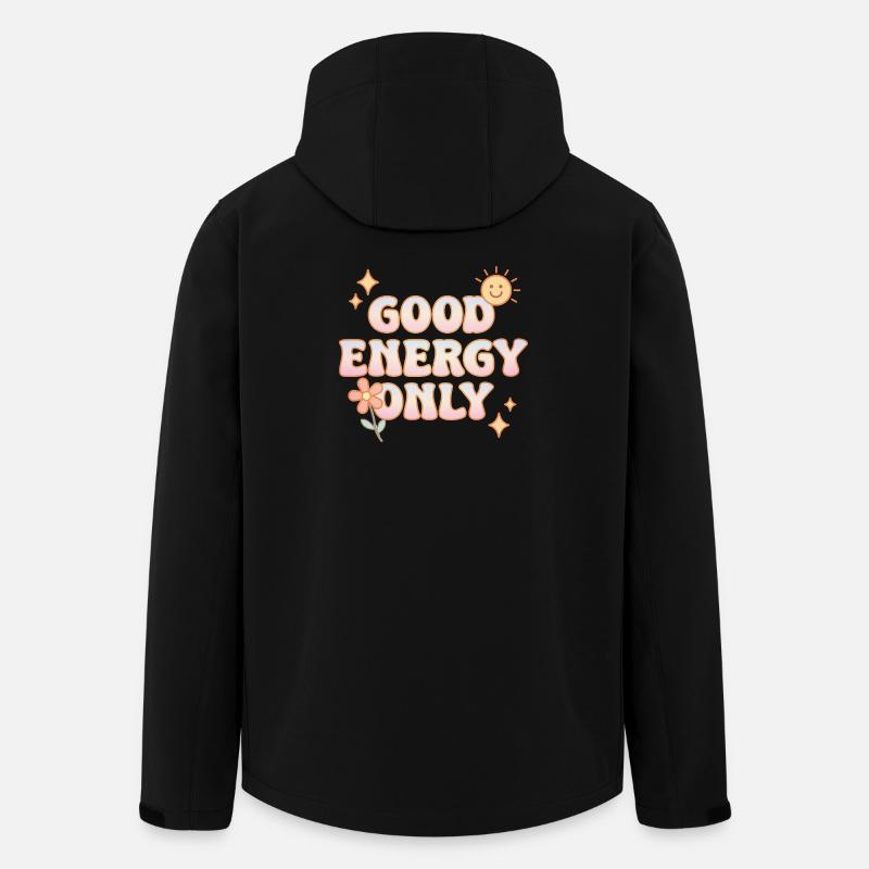 Good Energy Only – Retro-Pastell-Vibes - Recycelte Männer Softshell-Jacke von Stanley/Stella - Schwarz