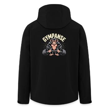 Gymchimp Krafttraining Motiv - Recycelte Männer Softshell-Jacke von Stanley/Stella - Schwarz - Hinten - AI Model Male 185 light (185cm)