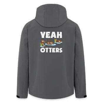 Seeotter Cartoon Fischotter - Recycelte Männer Softshell-Jacke von Stanley/Stella - Anthrazit - Hinten - AI Model Male 185 light (185cm)