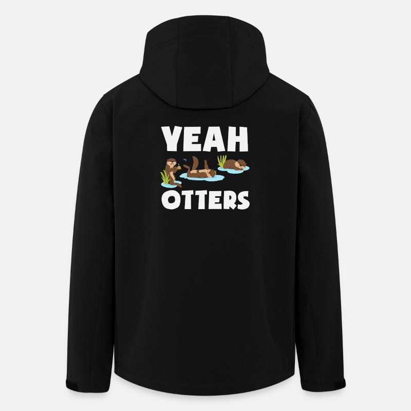 Sea Otter Cartoon Otter - Men’s Recycled Softshell Jacket by Stanley/Stella - black