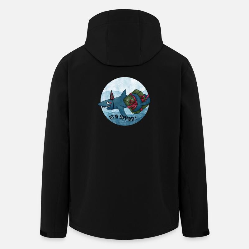 Geburtstagshai mit Geschenk - Recycelte Männer Softshell-Jacke von Stanley/Stella - Schwarz