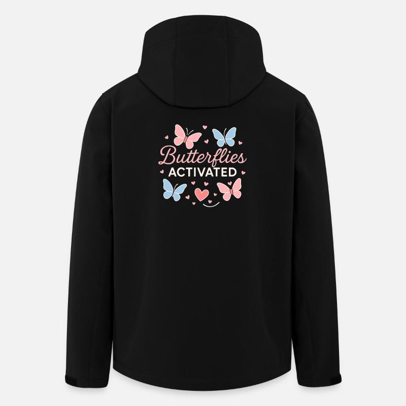 Papillons Activé Love Design - Veste softshell homme en polyester recyclé Stanley/Stella - noir