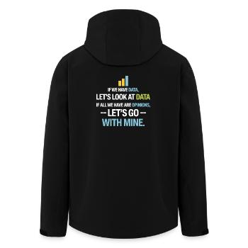 Let's Look At Data - Data Science Statistics Data - Men’s Recycled Softshell Jacket by Stanley/Stella - black - Back - AI Model Male 185 light (185cm)