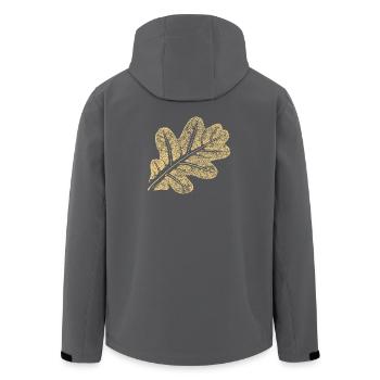 Blatt Eiche / Eichenblatt - Natur Design - Recycelte Männer Softshell-Jacke von Stanley/Stella - Anthrazit - Hinten - AI Model Male 185 light (185cm)