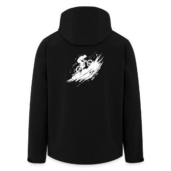 Energetic Mountain Bike Art Cyclist - Men’s Recycled Softshell Jacket by Stanley/Stella - black - Back - AI Model Male 185 light (185cm)