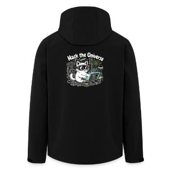 KatzHacker Crack Universe - Men’s Recycled Softshell Jacket by Stanley/Stella - black - Back - AI Model Male 185 light (185cm)