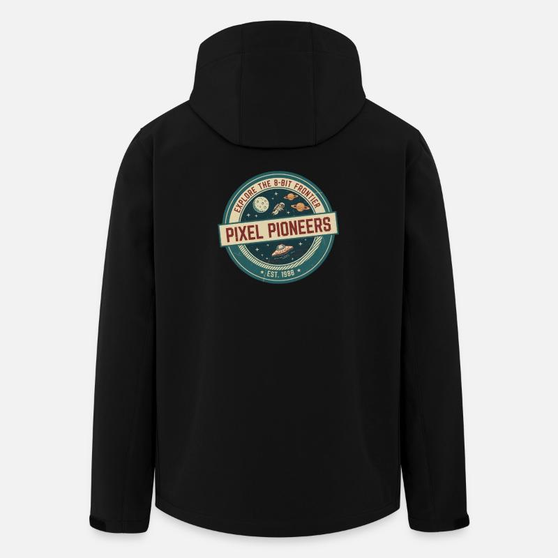Pixel Pioneers Badge - Recycelte Männer Softshell-Jacke von Stanley/Stella - Schwarz
