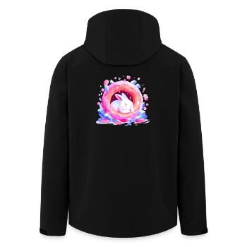 Cuddly Bunny Crystal Crater - Men’s Recycled Softshell Jacket by Stanley/Stella - black - Back - AI Model Male 185 light (185cm)
