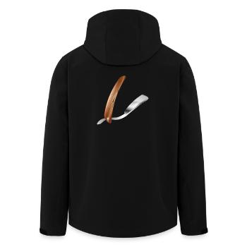 Classic Barber Straight Razor in Retro Style - Men’s Recycled Softshell Jacket by Stanley/Stella - black - Back - AI Model Male 185 light (185cm)