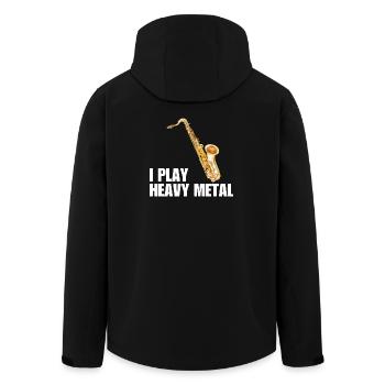 Saxophone Sax Musician Music Lover Jazz Teacher - Men’s Recycled Softshell Jacket by Stanley/Stella - black - Back - AI Model Male 185 light (185cm)