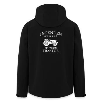 Legenden fahren Traktor Spruch - Recycelte Männer Softshell-Jacke von Stanley/Stella - Schwarz - Hinten - AI Model Male 185 light (185cm)