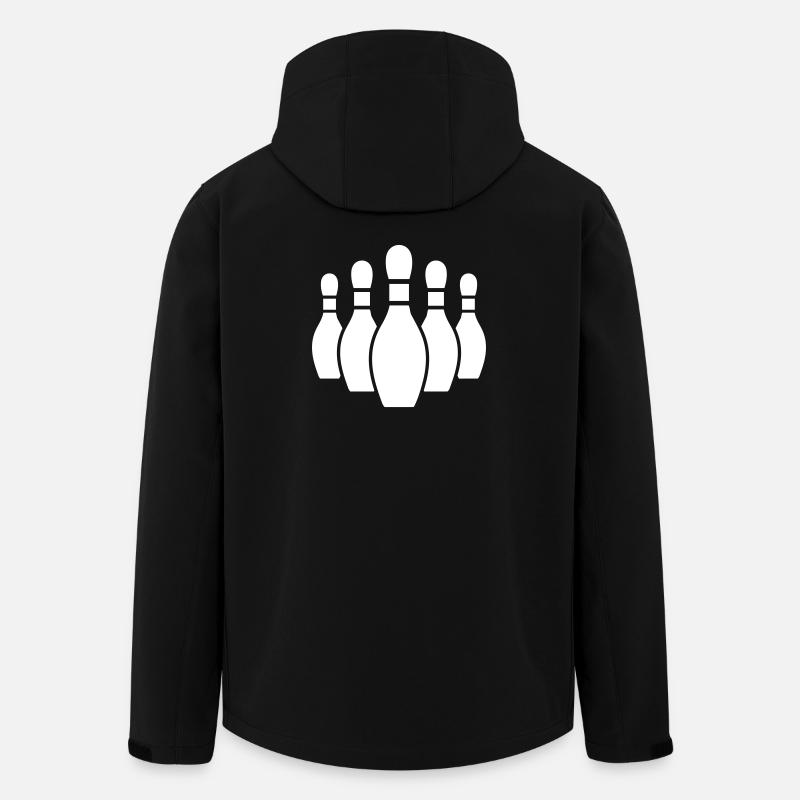 Silhouette des quilles de bowling - Veste softshell homme en polyester recyclé Stanley/Stella - noir