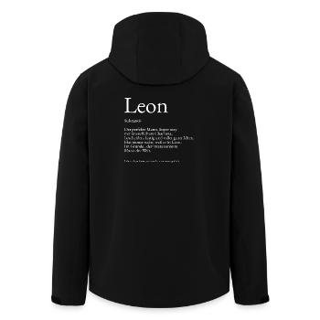 Leon Wörterbuch Erklärung Vorname Lukas - Recycelte Männer Softshell-Jacke von Stanley/Stella - Schwarz - Hinten - AI Model Male 185 light (185cm)