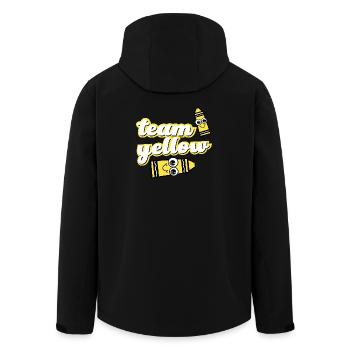 Équipe des crayons jaunes avec visage - Veste softshell homme en polyester recyclé Stanley/Stella - noir - Dos - AI Model Male 185 light (185cm)