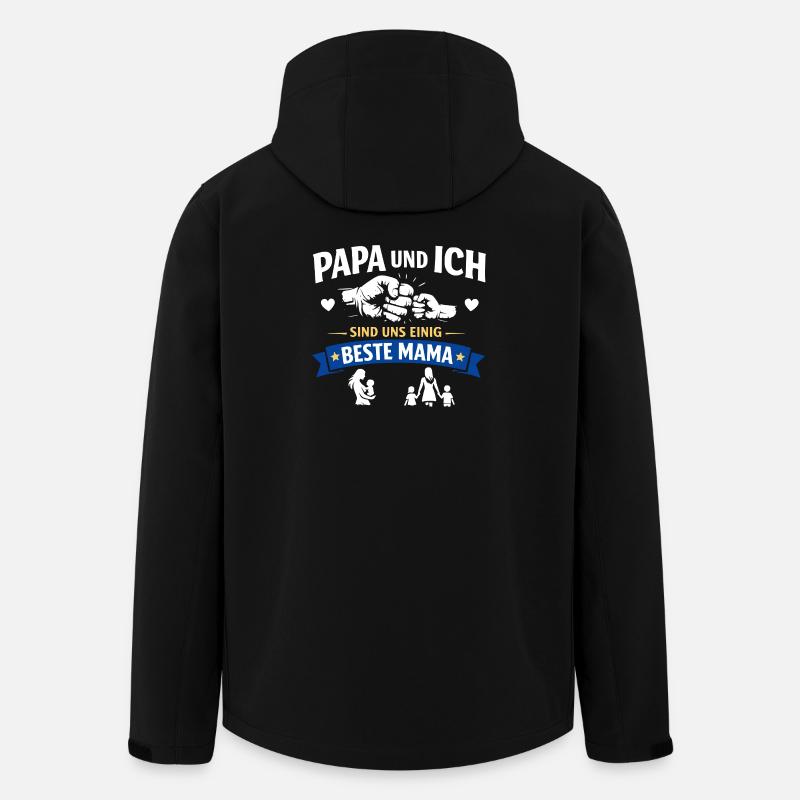 Papa Ich Beste Mama - Recycelte Männer Softshell-Jacke von Stanley/Stella - Schwarz