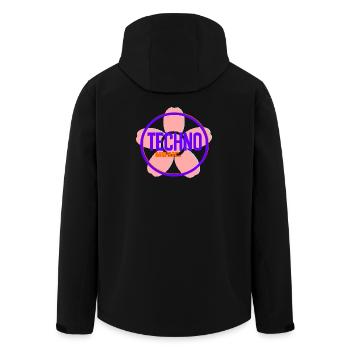 Techno Circle Neon-Logo - Recycelte Männer Softshell-Jacke von Stanley/Stella - Schwarz - Hinten - AI Model Male 185 light (185cm)