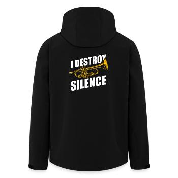 I destroy silence Trompete Trompetenspieler - Recycelte Männer Softshell-Jacke von Stanley/Stella - Schwarz - Hinten - AI Model Male 185 light (185cm)