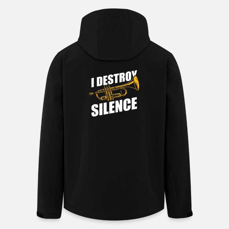 I destroy silence trumpet player - Men’s Recycled Softshell Jacket by Stanley/Stella - black