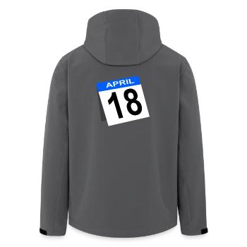 18th Birthday April Calendar - Men’s Recycled Softshell Jacket by Stanley/Stella - anthracite - Back - AI Model Male 185 light (185cm)