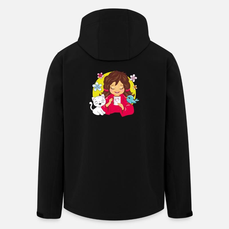 Smiling_girl_is_drinking_coffee_in_the_company - Veste softshell homme en polyester recyclé Stanley/Stella - noir