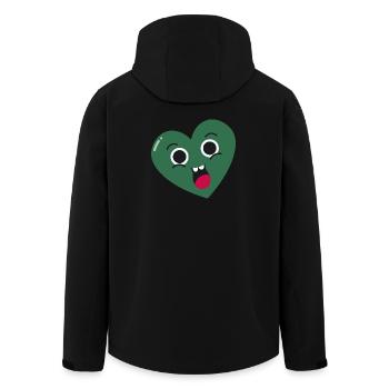 Lächelndes Grünes Herz - Recycelte Männer Softshell-Jacke von Stanley/Stella - Schwarz - Hinten - AI Model Male 185 light (185cm)