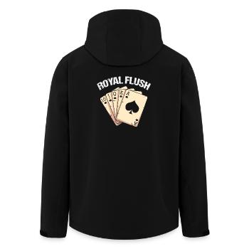 Spielkarte Kartenspiel Pik Pikass - Recycelte Männer Softshell-Jacke von Stanley/Stella - Schwarz - Hinten - AI Model Male 185 light (185cm)