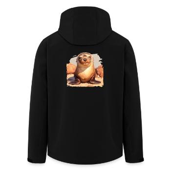 Lions de mer Lion de mer - Veste softshell homme en polyester recyclé Stanley/Stella - noir - Dos - AI Model Male 185 light (185cm)