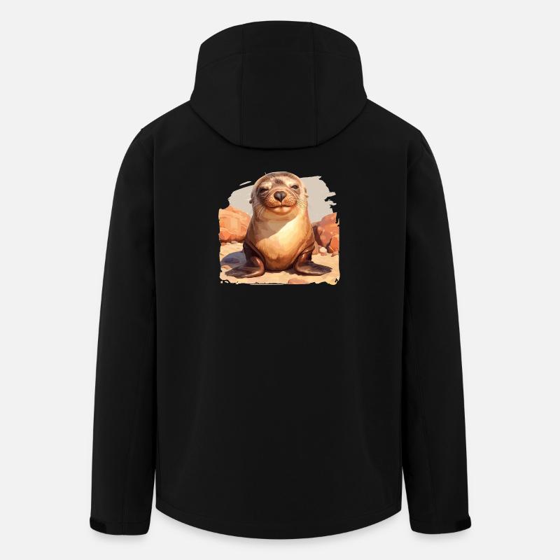 Søløver Søløve - Stanley/Stella herre softshelljakke i genanvendt polyester Discoverer - sort