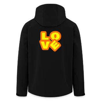 LOVE - Recycelte Männer Softshell-Jacke von Stanley/Stella - Schwarz - Hinten - AI Model Male 185 light (185cm)