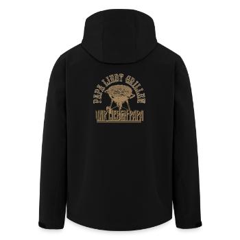 Papa liebt Grillen Wir lieben Papa Geschenk - Recycelte Männer Softshell-Jacke von Stanley/Stella - Schwarz - Hinten - AI Model Male 185 light (185cm)