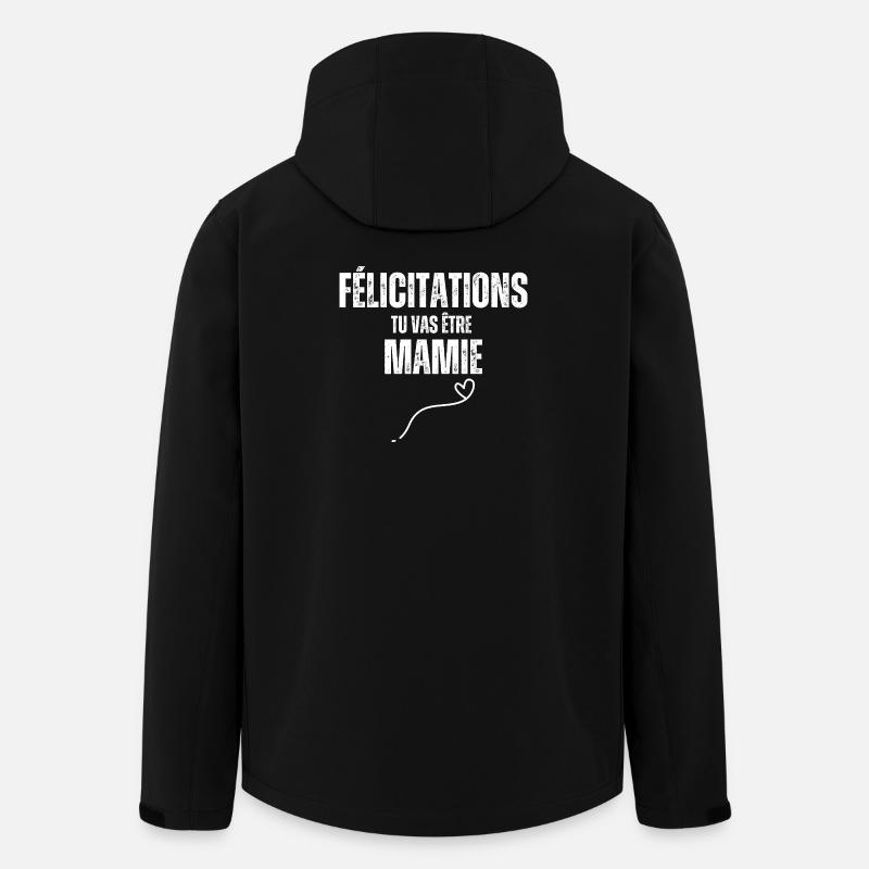 Félicitations, tu vas être mamie - Veste softshell homme en polyester recyclé Stanley/Stella - noir