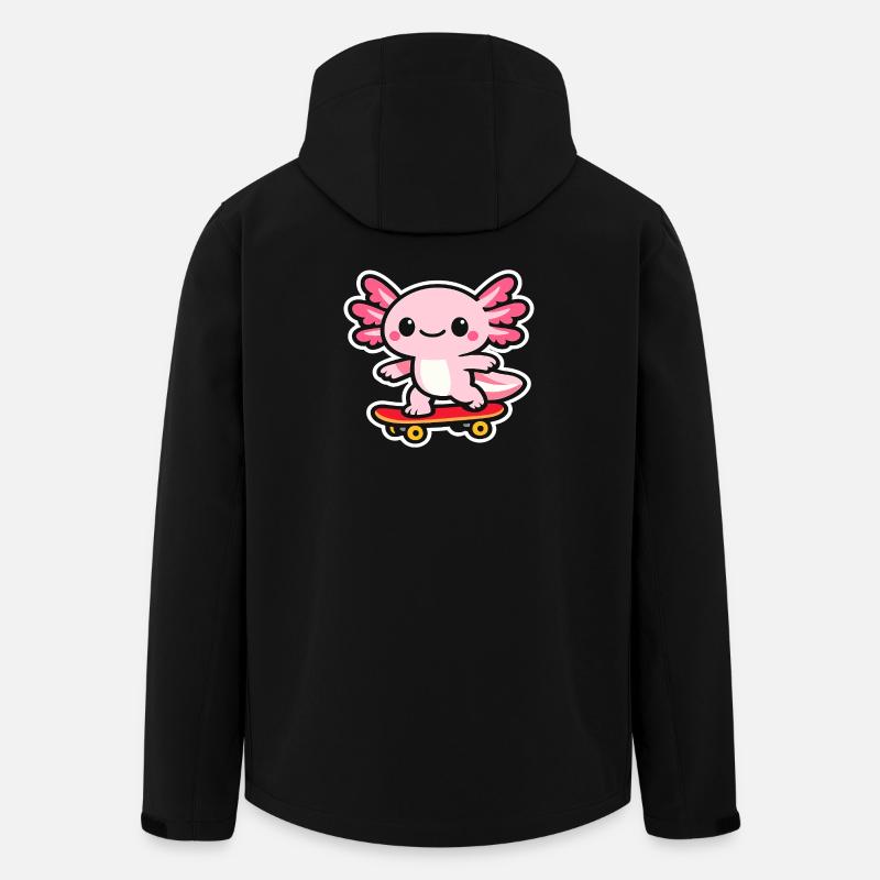 Cuddly skateboard dragon axolotl - Men’s Recycled Softshell Jacket by Stanley/Stella - black