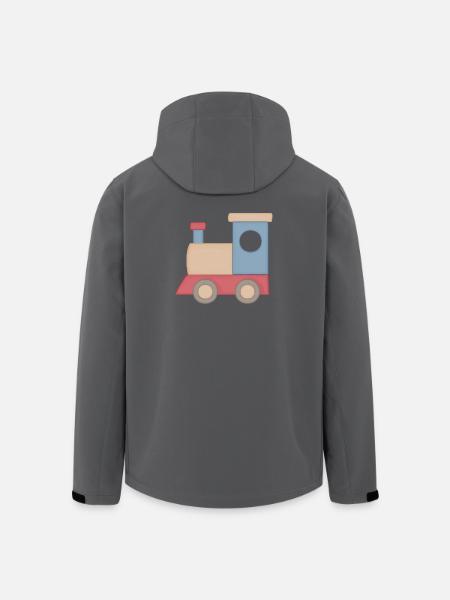 Kunterbunter Spielzug Illustration Eisenbahn - Recycelte Männer Softshell-Jacke von Stanley/Stella - Schwarz
