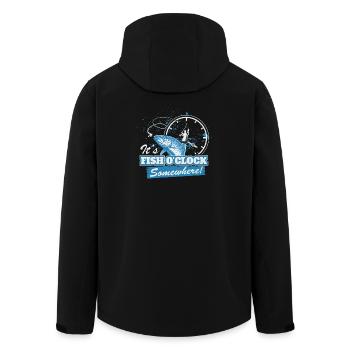 Drôle de dicto de pêche - Accro à l’humour de pêche - Veste softshell homme en polyester recyclé Stanley/Stella - noir - Dos - AI Model Male 185 light (185cm)