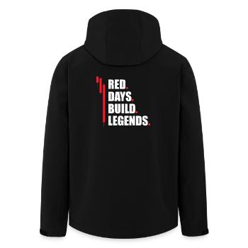 Red days build legends Aktienmarkt Börse Trader - Recycelte Männer Softshell-Jacke von Stanley/Stella - Schwarz - Hinten - AI Model Male 185 light (185cm)