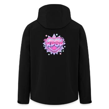 KPOP Pastell Herz Glow Design - Recycelte Männer Softshell-Jacke von Stanley/Stella - Schwarz - Hinten - AI Model Male 185 light (185cm)