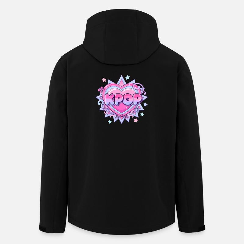 KPOP Pastell Herz Glow Design - Recycelte Männer Softshell-Jacke von Stanley/Stella - Schwarz
