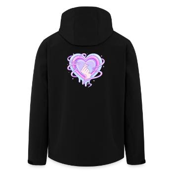 Cœur pastel K Pop Symbole de doigt Amour - Veste softshell homme en polyester recyclé Stanley/Stella - noir - Dos - AI Model Male 185 light (185cm)