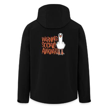 Warning Socially Awkward Seagull Middle Finger Naughty - Men’s Recycled Softshell Jacket by Stanley/Stella - black - Back - AI Model Male 185 light (185cm)