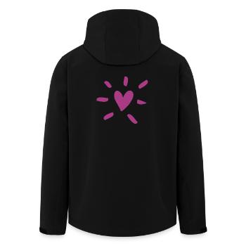 Heart Comic Bourgogne Amour Amour Rayons de mariage - Veste softshell homme en polyester recyclé Stanley/Stella - noir - Dos - AI Model Male 185 light (185cm)