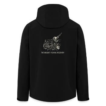 Magnet Fishing Recovery - Canal Treasures - Men’s Recycled Softshell Jacket by Stanley/Stella - black - Back - AI Model Male 185 light (185cm)