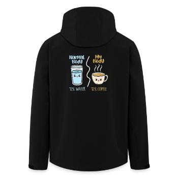 Café vs eau 72 % - Veste softshell homme en polyester recyclé Stanley/Stella - noir - Dos - AI Model Male 185 light (185cm)