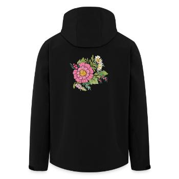 Flower image - Men’s Recycled Softshell Jacket by Stanley/Stella - black - Back - AI Model Male 185 light (185cm)