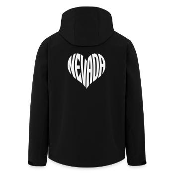 Nevada Heart Typography - Men’s Recycled Softshell Jacket by Stanley/Stella - black - Back - AI Model Male 185 light (185cm)