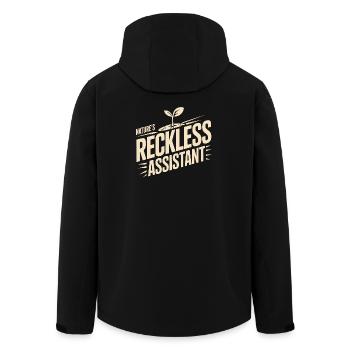 Nature's Reckless Assistant - Men’s Recycled Softshell Jacket by Stanley/Stella - black - Back - AI Model Male 185 light (185cm)