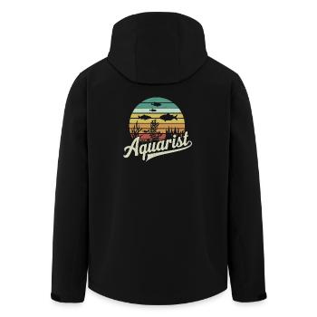Aquariophile Retro Aquarium Poissons Aquatiques - Veste softshell homme en polyester recyclé Stanley/Stella - noir - Dos - AI Model Male 185 light (185cm)