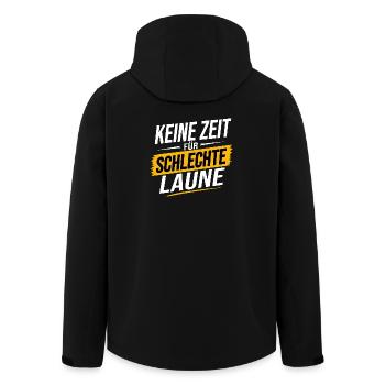 Keine Zeit für schlechte Laune – Bester Spruch - Recycelte Männer Softshell-Jacke von Stanley/Stella - Schwarz - Hinten - AI Model Male 185 light (185cm)