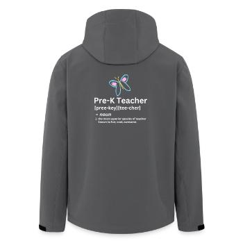 pre-k teacher funny noun definition - Men’s Recycled Softshell Jacket by Stanley/Stella - anthracite - Back - AI Model Male 185 light (185cm)