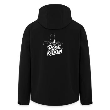 Fischen Pose Humor - Recycelte Männer Softshell-Jacke von Stanley/Stella - Schwarz - Hinten - AI Model Male 185 light (185cm)
